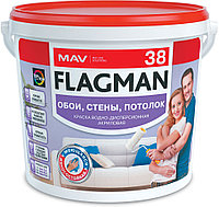 Краска FLAGMAN 38 обои, стены, потолок (белый) 11л (14 кг)