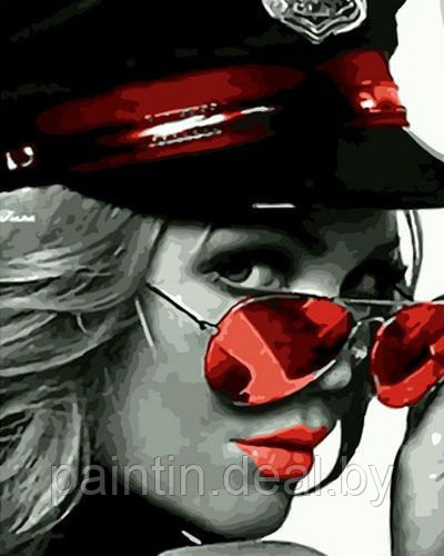 Рисование по номерам "Девушка в красных очках" картина - фото 5 - id-p213925502