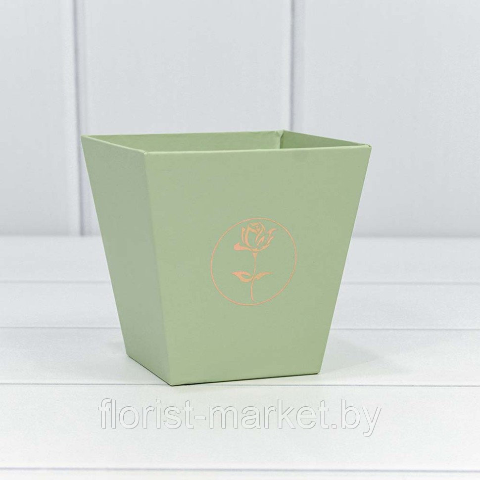 Коробка для цветов квадратная "Мини" 10,6*10,7*7,2 бледно-зеленый