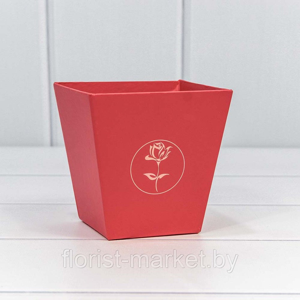 Коробка для цветов квадратная "Мини" 10,6*10,7*7,2 Красный