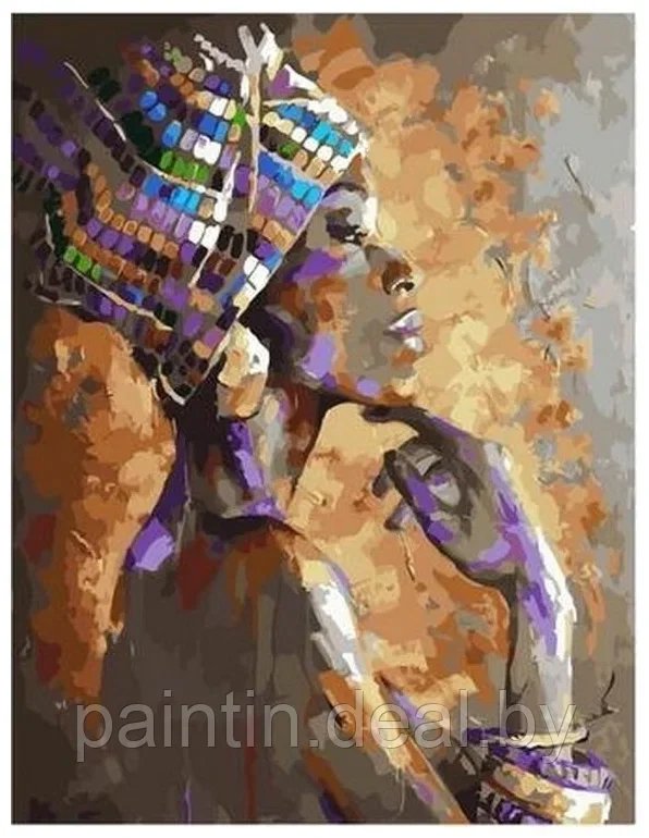 Рисование по номерам "Африканская женщина" картина - фото 5 - id-p213926324