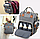 Модный многофункциональный рюкзак с термоотделом, USB и кошелечком Mommy's Urban для мамы и ребенка Серый, фото 4