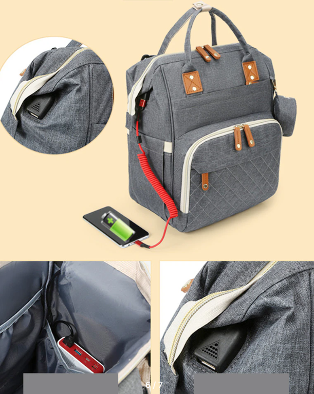 Многофункциональный рюкзак с термоотделом, USB и кошелечком Mommy's Urban для мамы и ребенка Синий - фото 1 - id-p213926329