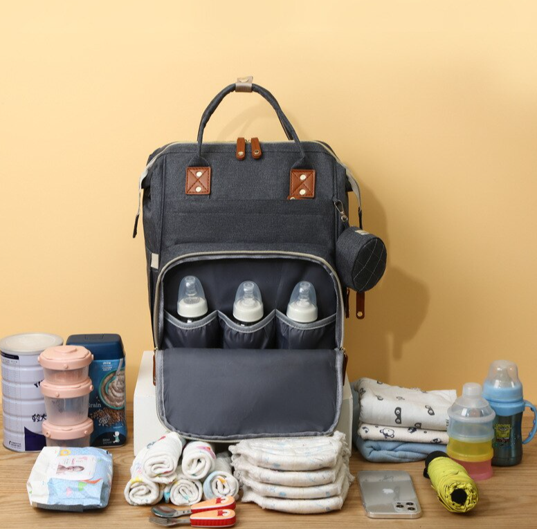 Многофункциональный рюкзак с термоотделом, USB и кошелечком Mommy's Urban для мамы и ребенка Синий - фото 4 - id-p213926329