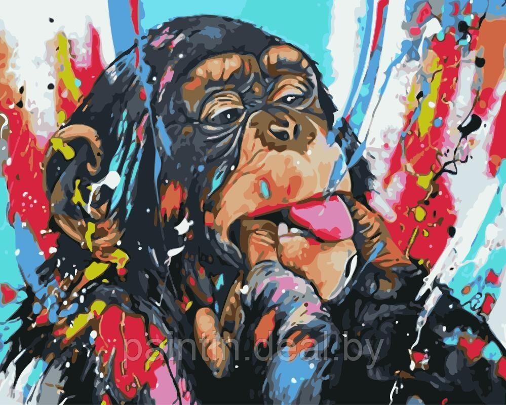 Рисование по номерам "Шимпанзе в красках" картина - фото 5 - id-p213926333