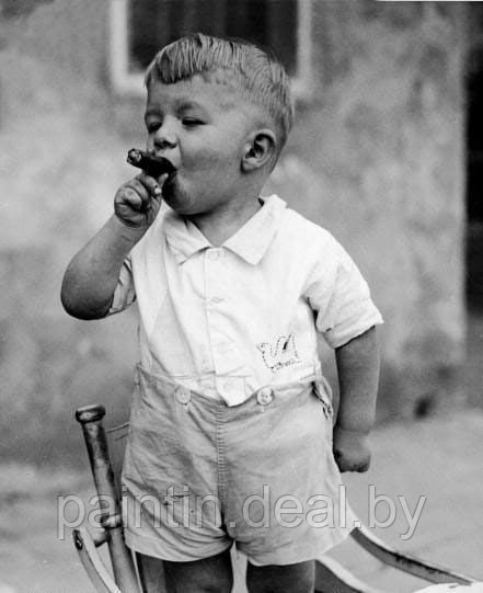 Рисование по номерам "Мальчик с сигарой" картина