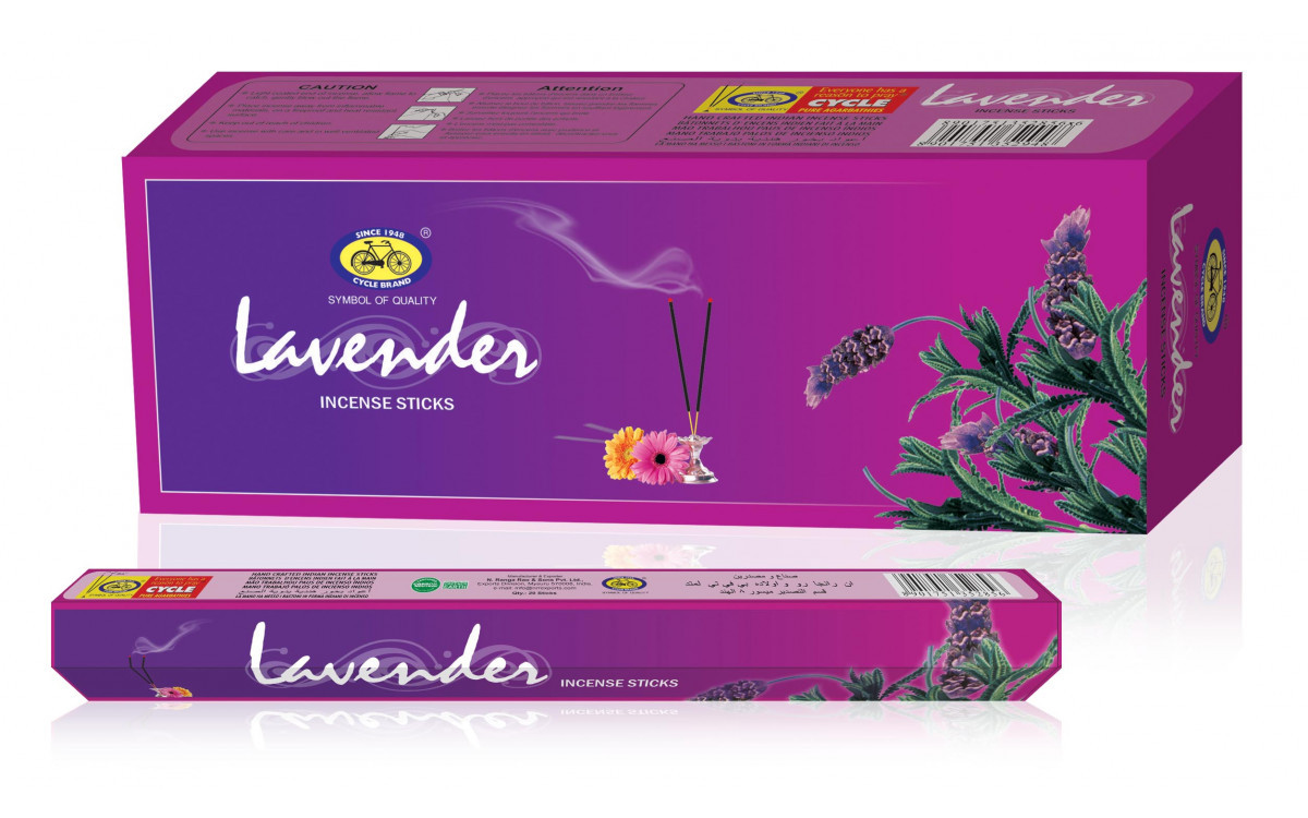 Благовония Лаванда Сайкл Lavender Cycle, шестигранник, 20 палочек Индия