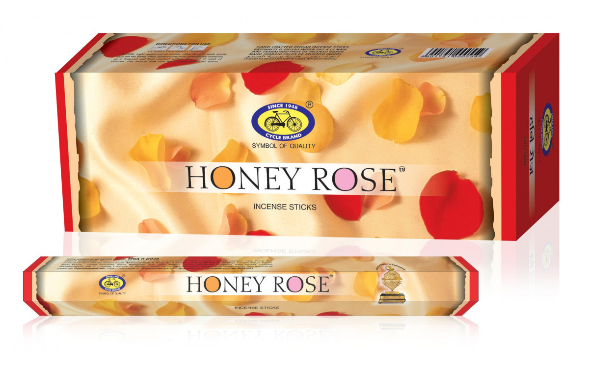 Благовония Мед и Роза Сайкл Honey Rose Cycle, шестигранник, 20 палочек Индия