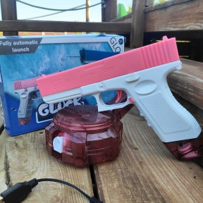 Водяной пистолет GLOCK WATER GUN (2 обоймы, USB аккумулятор) Розовый - фото 1 - id-p209826946