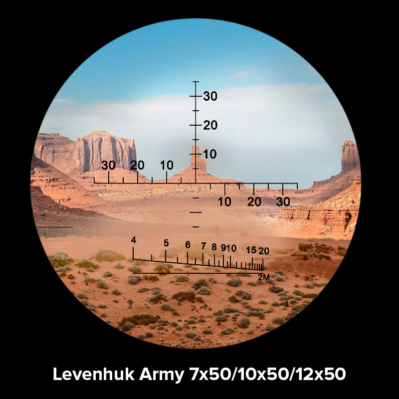 Бинокль Levenhuk Army 12x50 с сеткой - фото 4 - id-p213927393