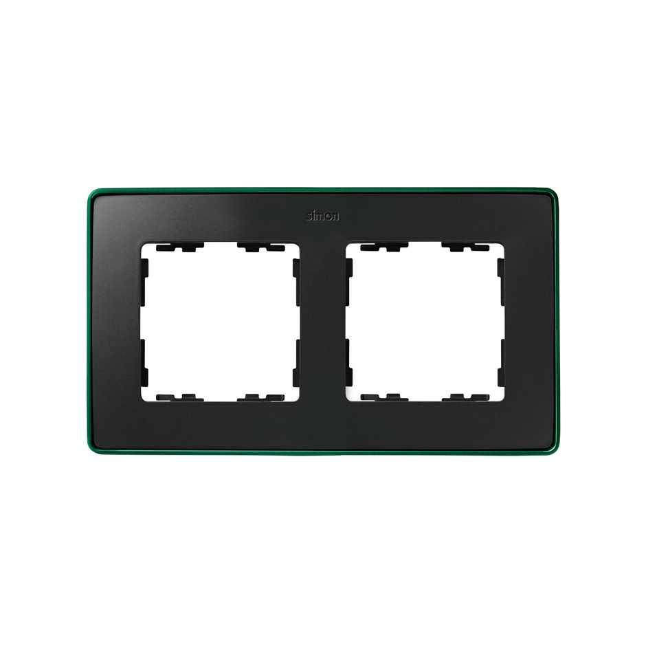 8201620-250 Рамка на 2 поста цвета графит с металлическим основанием матового зеленого цвета Detail - фото 1 - id-p213927973