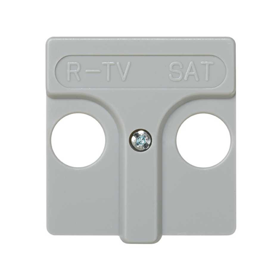 27097-37 Накладка для розетки R-TV+SAT с пиктограммой "R-TV SAT" серого цвета - фото 1 - id-p213928644