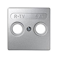 73097-63 Накладка для розетки R-TV+SAT с пиктограммой "R-TV SAT" цвета алюминий Loft