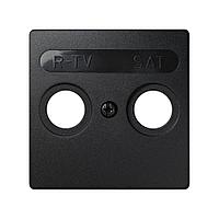 73097-62 Накладка для розетки R-TV+SAT с пиктограммой "R-TV SAT" цвета графит Loft