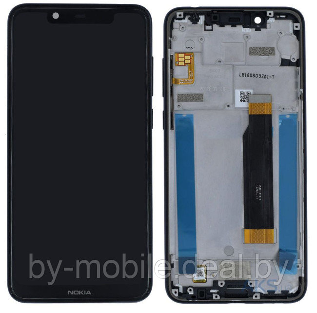 Экран (модуль) в раме Nokia 5.1 Plus TA-1105 (черный) - фото 1 - id-p213929342
