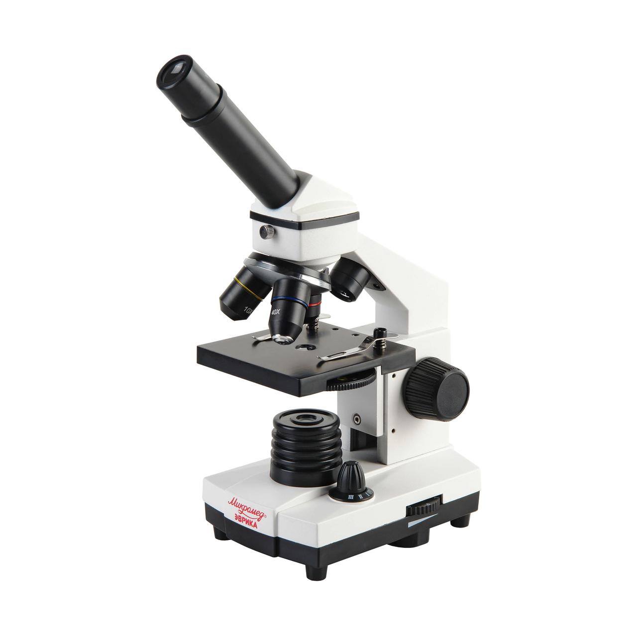 Микроскоп школьный Микромед Эврика 40х-1280х с видеоокуляром в кейсе - фото 1 - id-p148584849