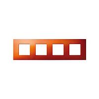 2700647-082 Накладка декоративная для базовой рамки на 4 поста гаммы Artic матового оранжевого цвета Play