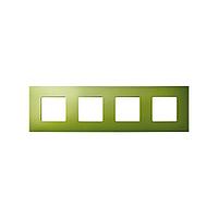 2700647-084 Накладка декоративная для базовой рамки на 4 поста гаммы Artic матового зеленого цвета Play