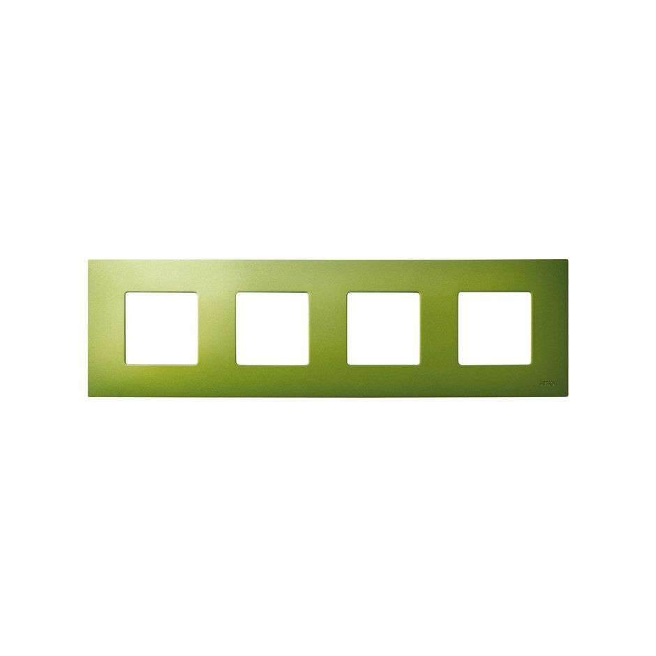 2700647-084 Накладка декоративная для базовой рамки на 4 поста гаммы Artic матового зеленого цвета Play - фото 1 - id-p213927838