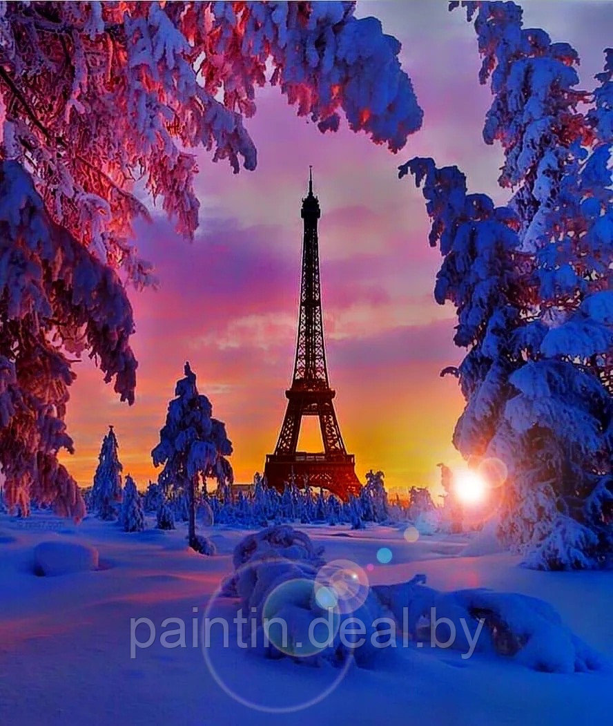Рисование по номерам "Зимний Париж" картина