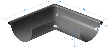Внешний угол желоба 90˚ Stal Premium, Графит (RAL 7024), фото 2