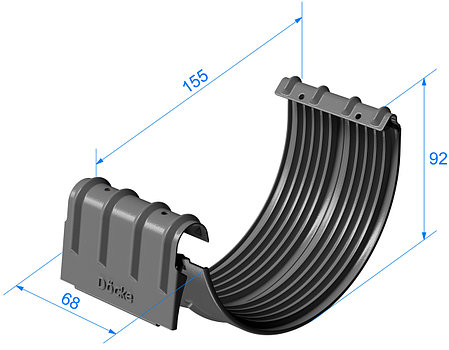 Соединитель желобов Stal Premium, Графит (RAL 7024), фото 2