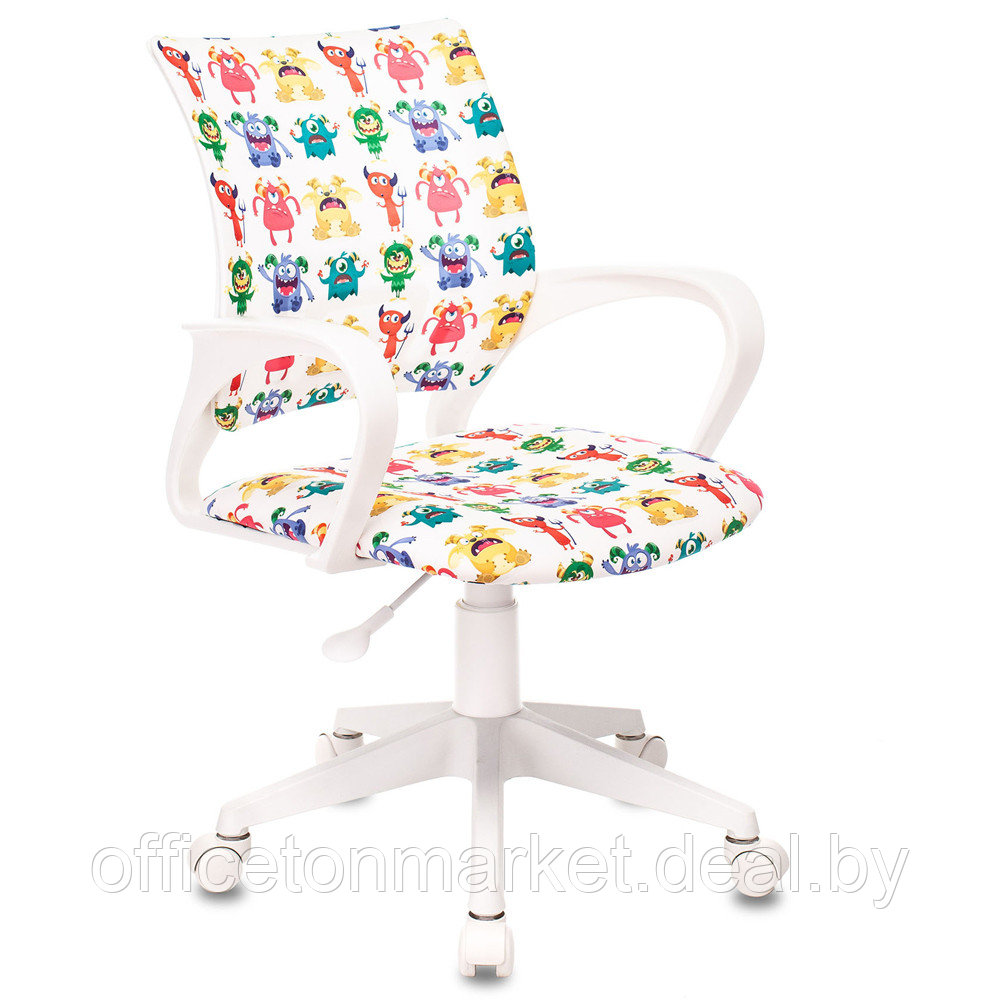 Кресло детское Бюрократ BUROKIDS 1W, ткань, пластик, монстры - фото 1 - id-p211489987