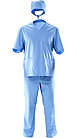 Хирургический костюм мужской + колпак (цвет голубой), фото 5
