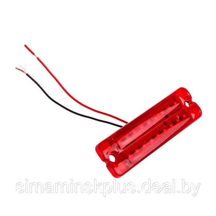 Фонарь габаритный 18-ти диодный LED, красный, 12 - 24 В, 100 мм, 4372 - фото 4 - id-p213937267