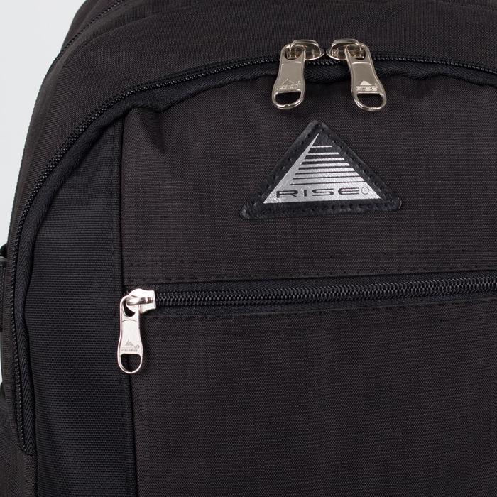 Рюкзак молодёжный, 2 отдела на молниях, наружный карман, 2 боковых кармана, цвет чёрный - фото 3 - id-p213937352