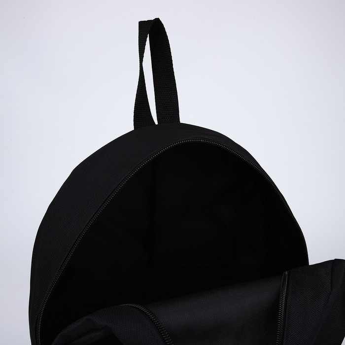 Рюкзак молодёжный Black, 29х12х37, отд на молнии, н/карман, чёрный - фото 5 - id-p213937644