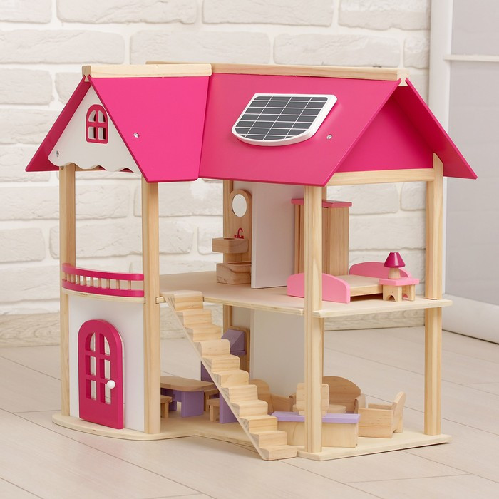 Кукольный домик "Розовое волшебство", с мебелью - фото 2 - id-p213937658