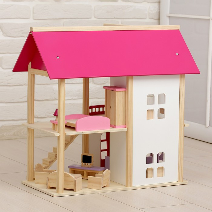 Кукольный домик "Розовое волшебство", с мебелью - фото 4 - id-p213937658