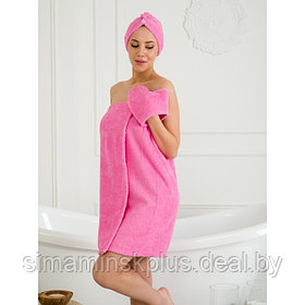 Набор для бани женский: чалма, парео, рукавица, размер S-L
