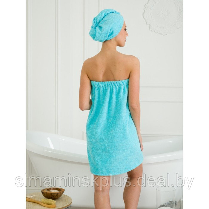 Набор для бани женский: чалма, парео, рукавица, размер S-L - фото 2 - id-p213937721