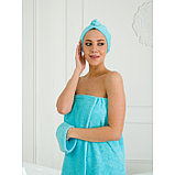 Набор для бани женский: чалма, парео, рукавица, размер S-L, фото 3