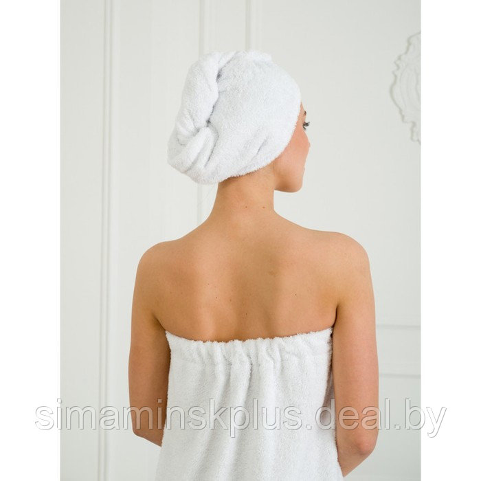 Набор для бани женский: чалма, парео, рукавица, размер XL-3XL - фото 3 - id-p213937740