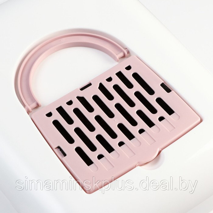 Туалет для кошек "Лекси" закрытый бело/розовый 50,5 х 39 х 41 см - фото 5 - id-p213937851