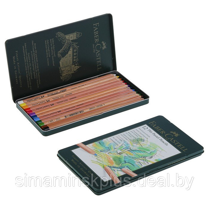 Пастель сухая художественная в карандаше набор Faber-Castell PITT® 12 цветов металлическая коробка 112112 - фото 1 - id-p213938345