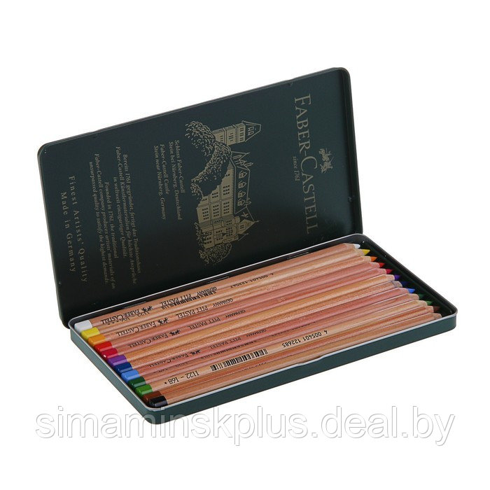 Пастель сухая художественная в карандаше набор Faber-Castell PITT® 12 цветов металлическая коробка 112112 - фото 2 - id-p213938345