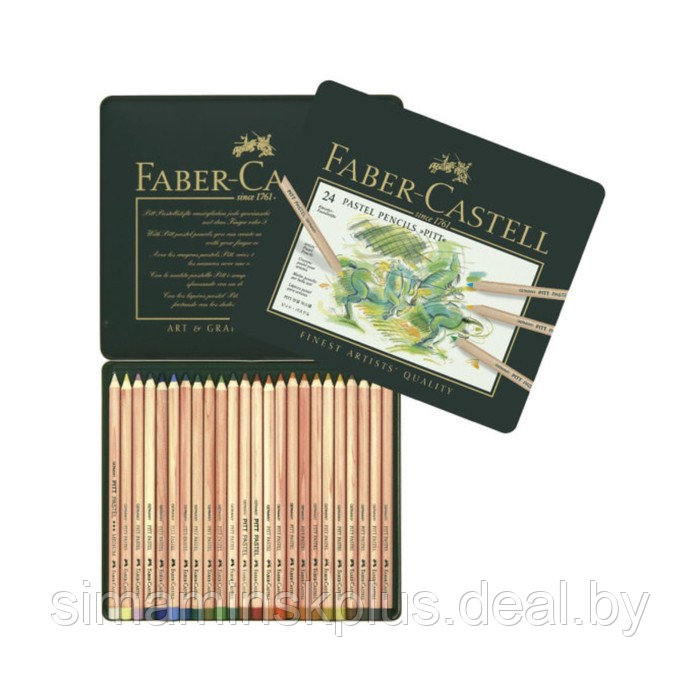 Пастель сухая художественная в карандаше набор Faber-Castell PITT® 24 цвета, в металлической коробке - фото 1 - id-p213938348
