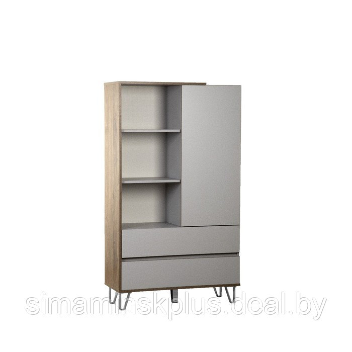 Шкаф комбинированный «Гавана» 58.10, 900×383×1560 мм, цвет кейптаун / серый - фото 1 - id-p213939470
