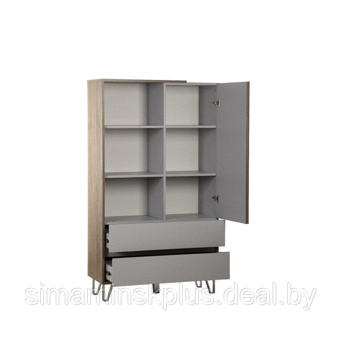 Шкаф комбинированный «Гавана» 58.10, 900×383×1560 мм, цвет кейптаун / серый - фото 2 - id-p213939470