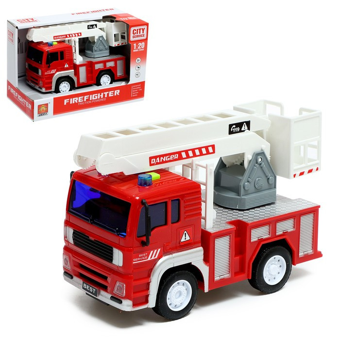 Машина инерционная «Пожарная служба», 1:20, свет и звук - фото 1 - id-p213939414