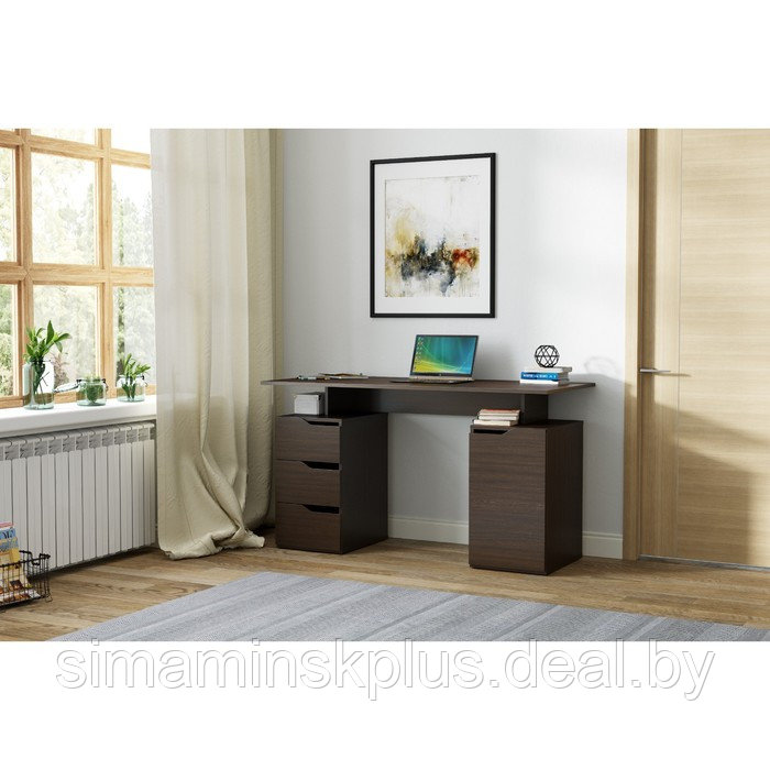 Стол компьютерный «ПКС 3», 1400 × 597 × 785 мм, цвет венге - фото 1 - id-p213939237