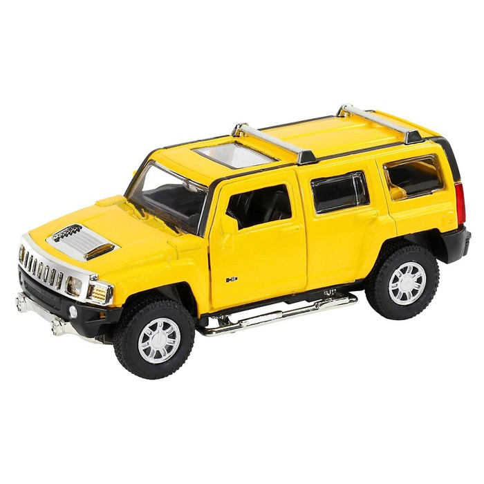 Машина металлическая Hummer H3 1:32 цвет жёлтый инерция, световые и звуковые эффекты, открываются двери - фото 3 - id-p213939189
