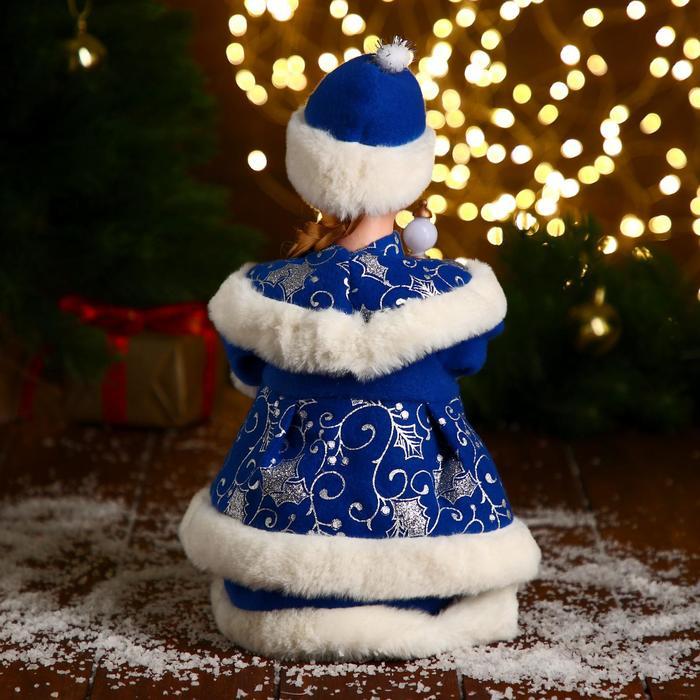 Снегурочка "В синей шубке с сердечком" двигается 16х30 см - фото 4 - id-p213940002