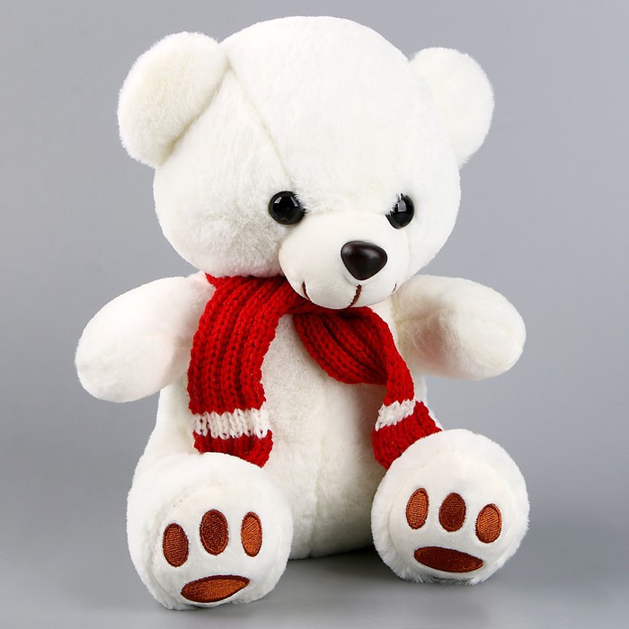 Мягкая игрушка «Мишка в шарфе», цвет белый - фото 1 - id-p213939848
