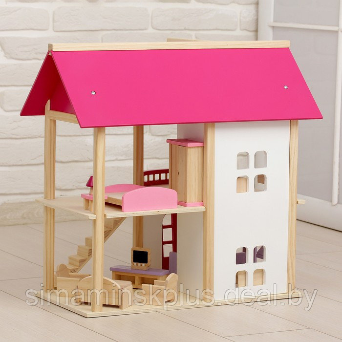 Кукольный домик "Розовое волшебство", с мебелью - фото 4 - id-p213943892