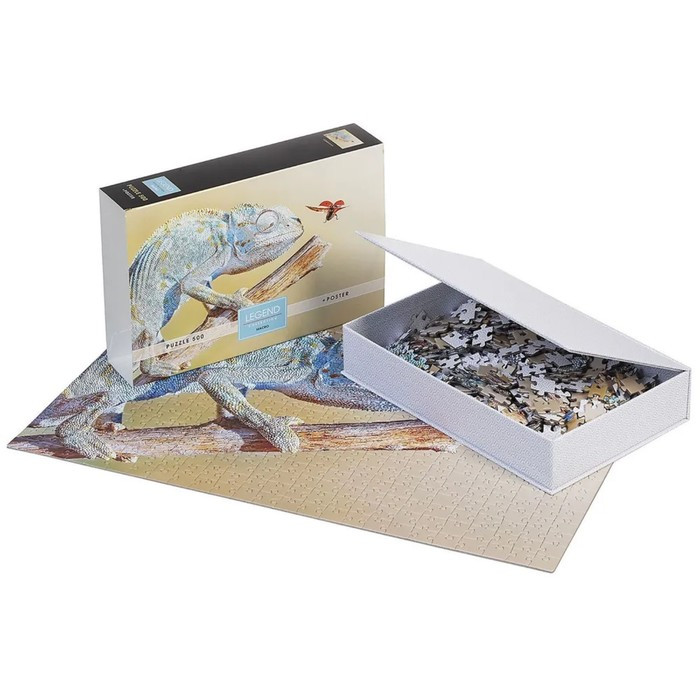 Пазлы «Хамелеон» в подарочной коробке, 500 элементов + постер - фото 4 - id-p213942389